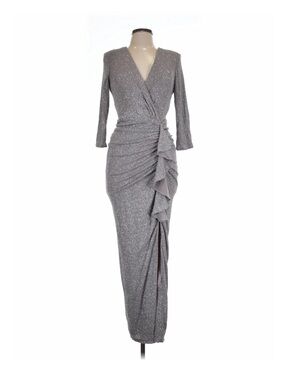 Sparkle Wrap Maxi Dress in Silver
